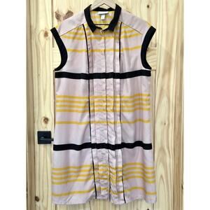 Jason Wu For Target Striped Collared Pleated Shift Mini Dress Pink Black Size 1X